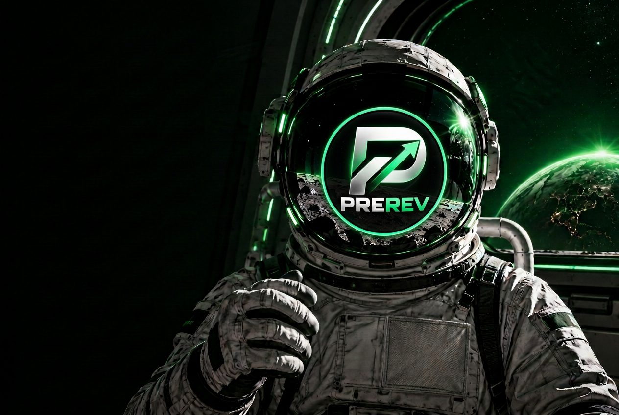 PREREV astronaut with the brand reflected in the helmet visor